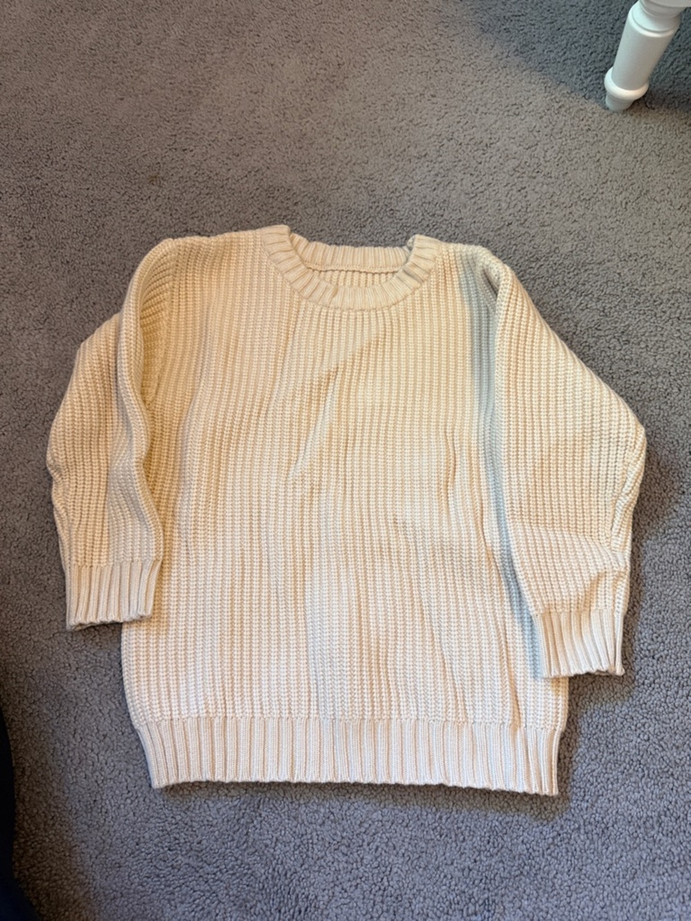 NEW!!  Cream Rib Knit Crewneck Sweater size 120 (4T/5T)
